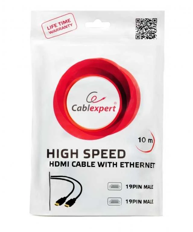 Gembird Cablexpert HDMI Didelės spartos vyriškas-vyriškas kabelis, 10 m, masinis paketas | Kabelių ekspertas
