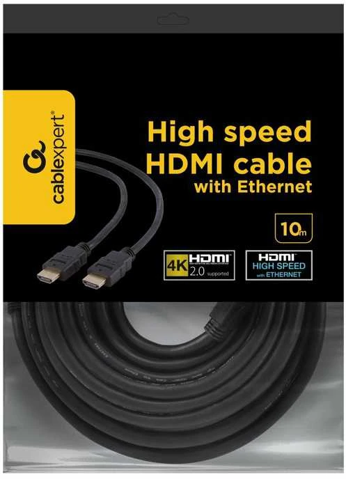 Gembird Cablexpert HDMI Didelės spartos vyriškas-vyriškas kabelis, 10 m, masinis paketas | Kabelių ekspertas