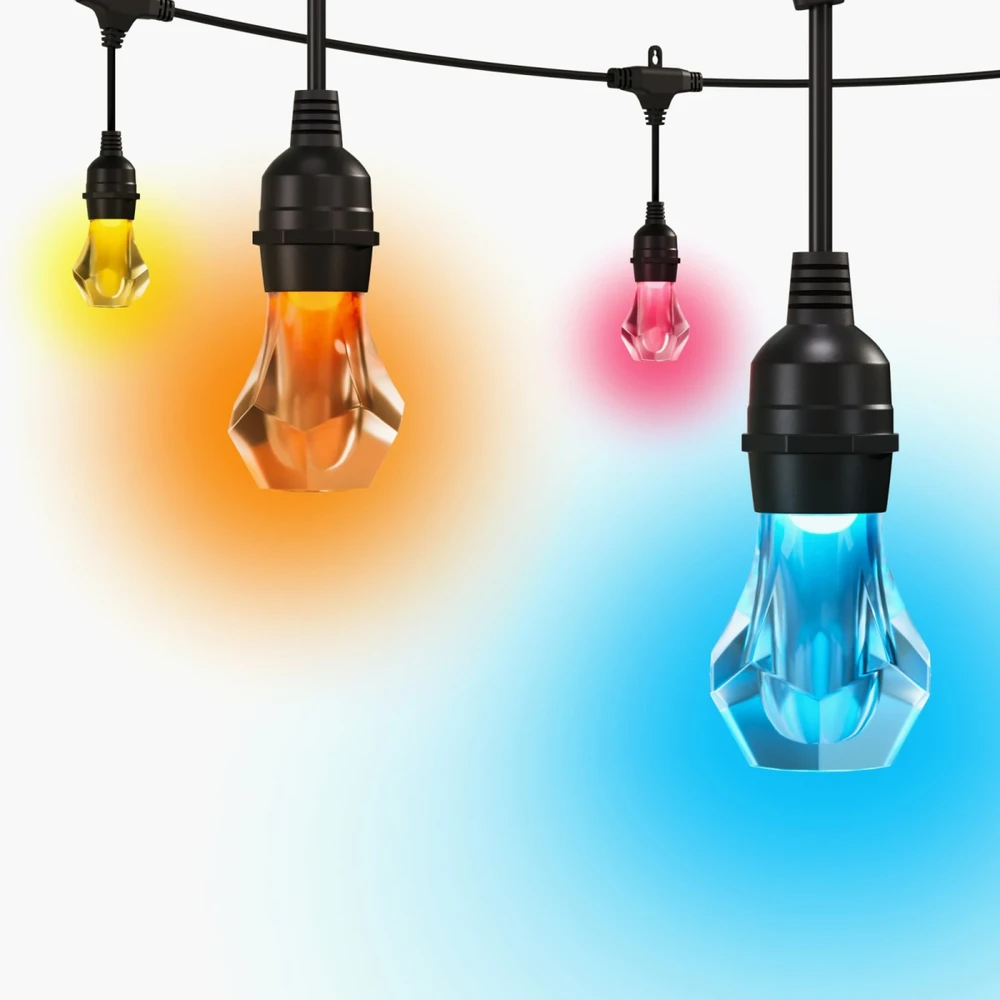 „Nanoleaf Essentials Matter“ išmaniųjų daugiaspalvių lauko lempučių girliandų pradinis rinkinys, 15 m | 16 mėn.+