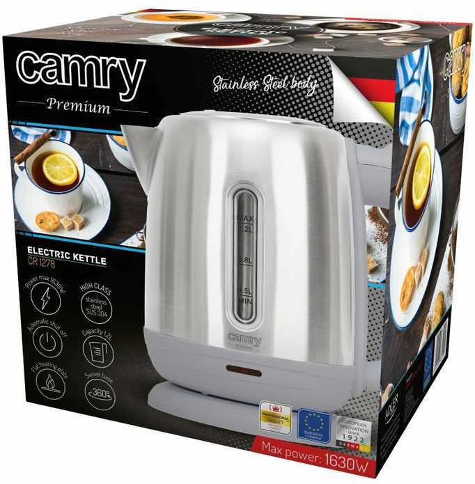 Camry | Virdulys | CR 1278 | Standard | 1630 W | 1.2 L | Nerūdijantis plienas | 360° rotational base | Nerūdijantis plienas