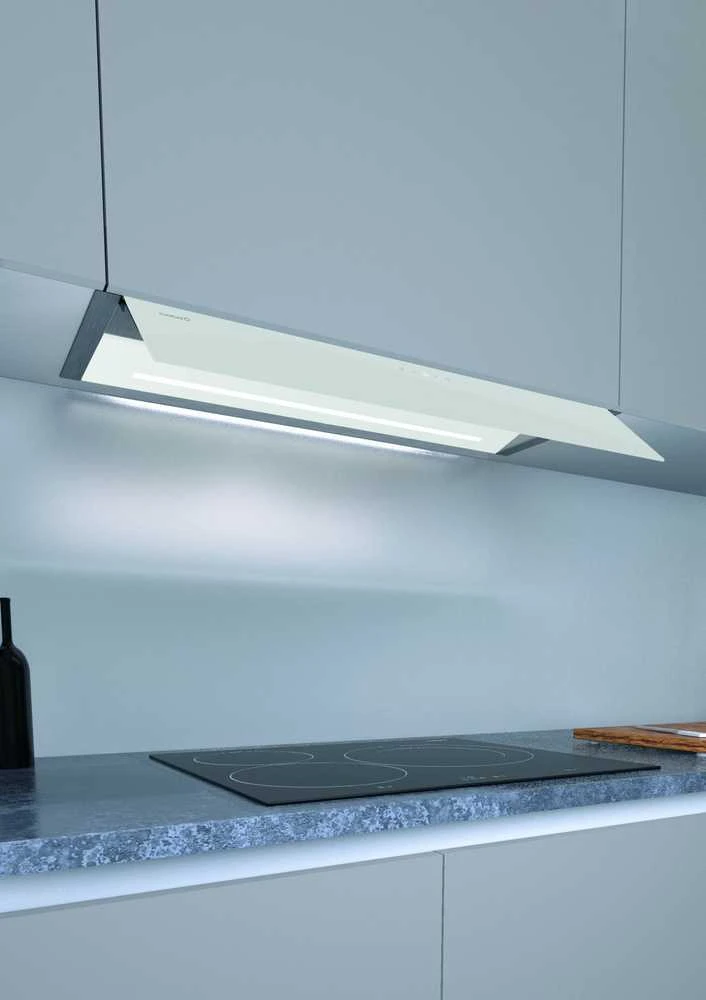 Gartraukis CATA | Hood | RENOVA PURE AIR MNV90 GWH | Canopy | Plotis 90 cm | Mechanical control | LED | Nerūdijantis plienas