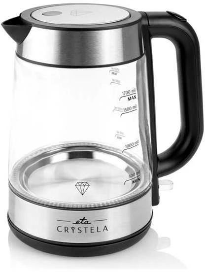 ETA | Virdulys | ETA615390000 | Standard | 2200 W | 1.7 L | Glass | 360° rotational base | Juodas/Stainless Steel