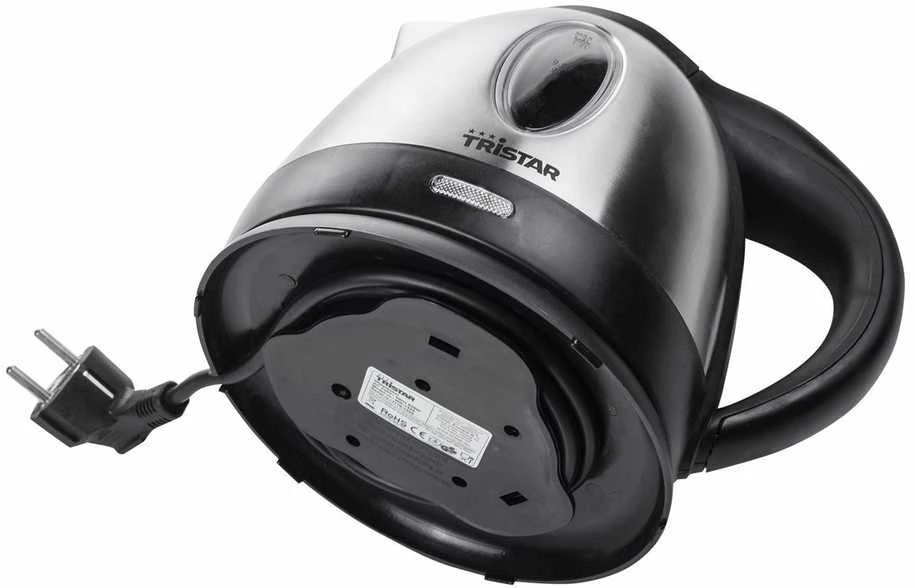 Tristar | Jug Virdulys | WK-1323 | Standard | 1500 W | 1.2 L | Nerūdijantis plienas | 360° rotational base | Sidabrinis