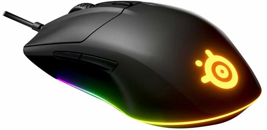 Žaidimų pelė SteelSeries su laidu Rival 3, Juodos spalvos