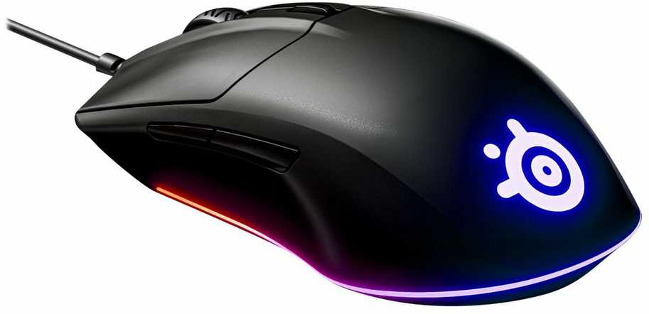 Žaidimų pelė SteelSeries su laidu Rival 3, Juodos spalvos