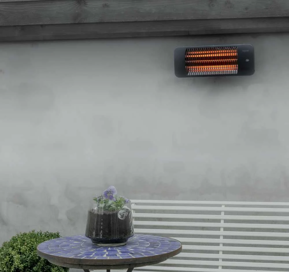 SUNRED® Lugo Quartz pakabinamas infraraudonųjų spindulių terasos šildytuvas LUG-2000W, 2000 W, Pilkas