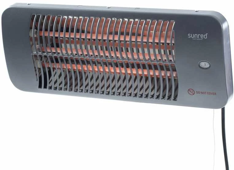 SUNRED® Lugo Quartz pakabinamas infraraudonųjų spindulių terasos šildytuvas LUG-2000W, 2000 W, Pilkas