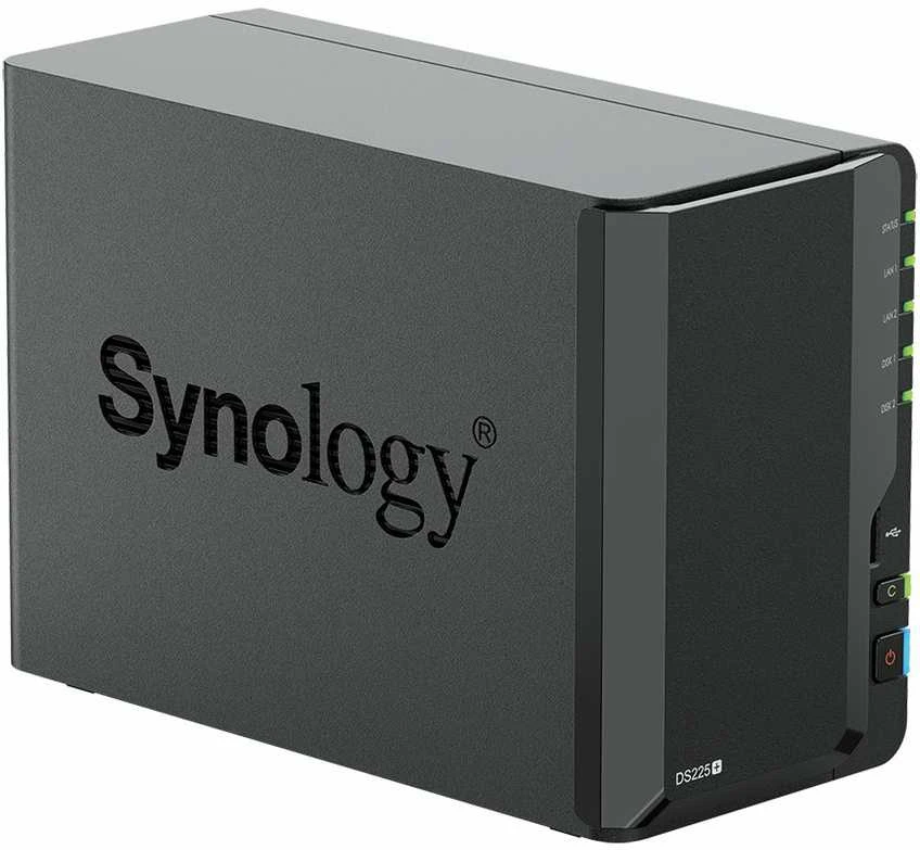 Serveris „Synology DS225+“ 2 skyrių NAS stacionarus diskas „Intel® Celeron® J4125“ 2 GB DDR4 „Synology DSM Juodas“ – tik „Synology“ kietasis diskas