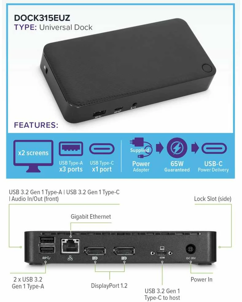 TARGUS universali USB-C DV4K prijungimo stotis su 65 W maitinimo tiekimu