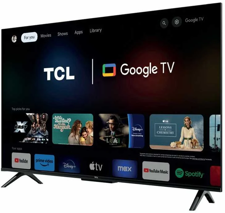 TCL 4K QLED televizorius | 50T69C | 50 | Išmanusis televizorius | „Google TV“ | UHD | Juodas