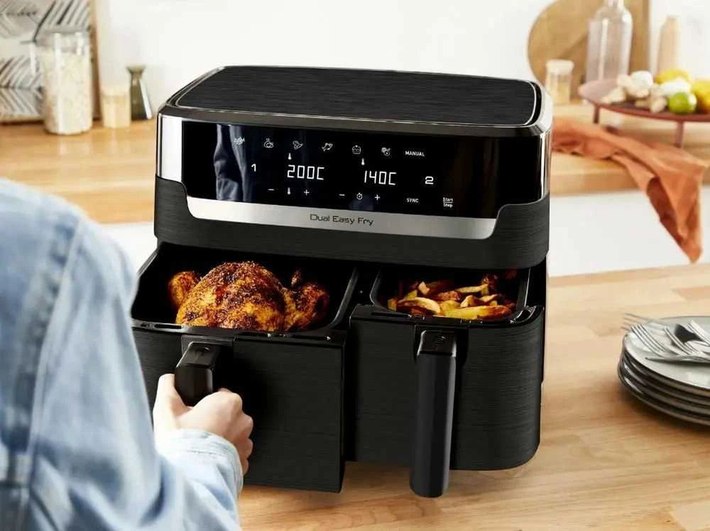 Gruzdintuvė TEFAL Dual Easy Fry Essential Airfryer | EY901N | Galia 2700 W | Talpa 8,3 L | Juodas