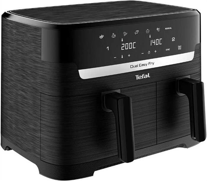 Gruzdintuvė TEFAL Dual Easy Fry Essential Airfryer | EY901N | Galia 2700 W | Talpa 8,3 L | Juodas