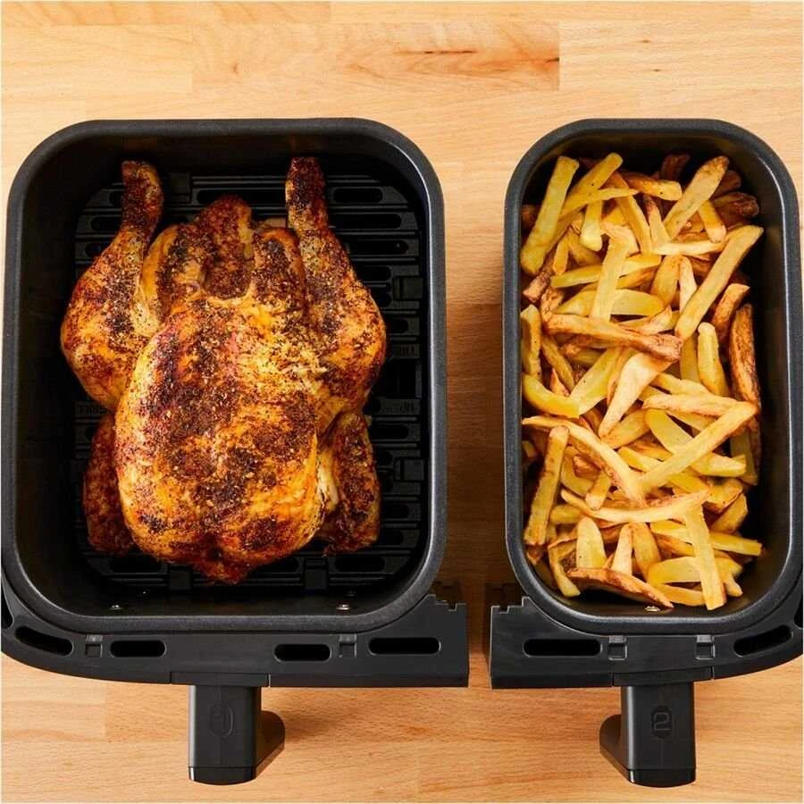 Gruzdintuvė TEFAL Dual Easy Fry Essential Airfryer | EY901N | Galia 2700 W | Talpa 8,3 L | Juodas