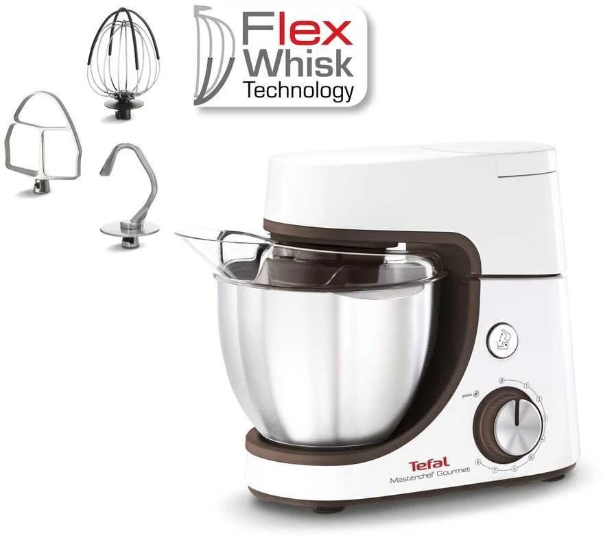 TEFAL | Masterchef Gourmet virtuvinis kombainas | QB51K138 | 1100 W | Greičių skaičius 8 | Bowl capacity 4.6 L | Baltas