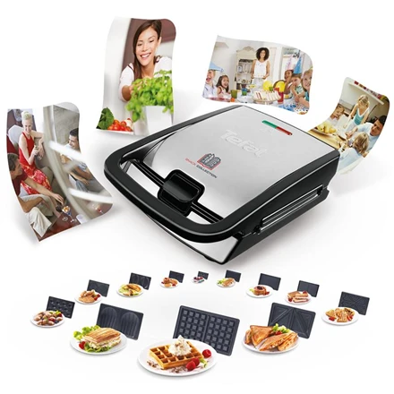 TEFAL Sumuštinių ir vaflių keptuvas SW854D16, 4 plokštės