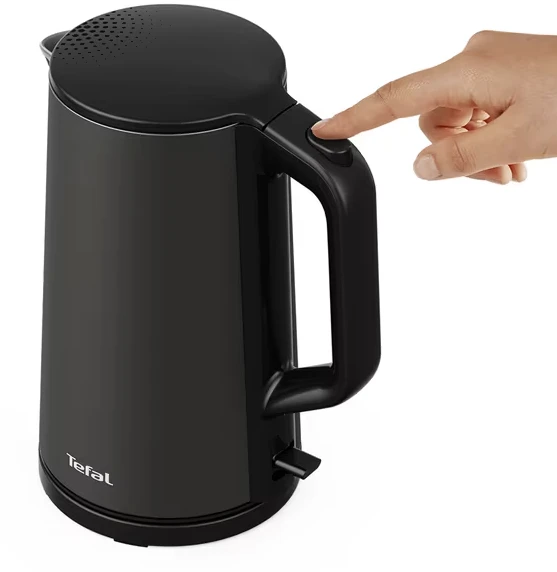 TEFAL | Virdulys | KI583E10 | Elektrinis | 2000 W | 1,7 l | Nerūdijantis plienas | 360° sukamasis pagrindas | Juodas