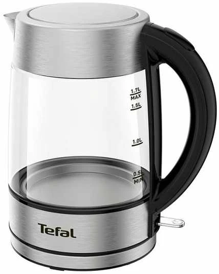 TEFAL | Virdulys | KI772D | Elektrinis | 2400 W | 1,7 l | Stiklas | 360° besisukantis pagrindas | Juodas/Nerūdijančio plieno