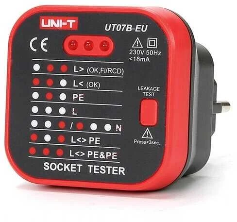 TINKLINIŲ LIZDŲ SU PATIKRINIMO FUNKCIJA TESTERIS RCD UT-07B-EU UNI-T