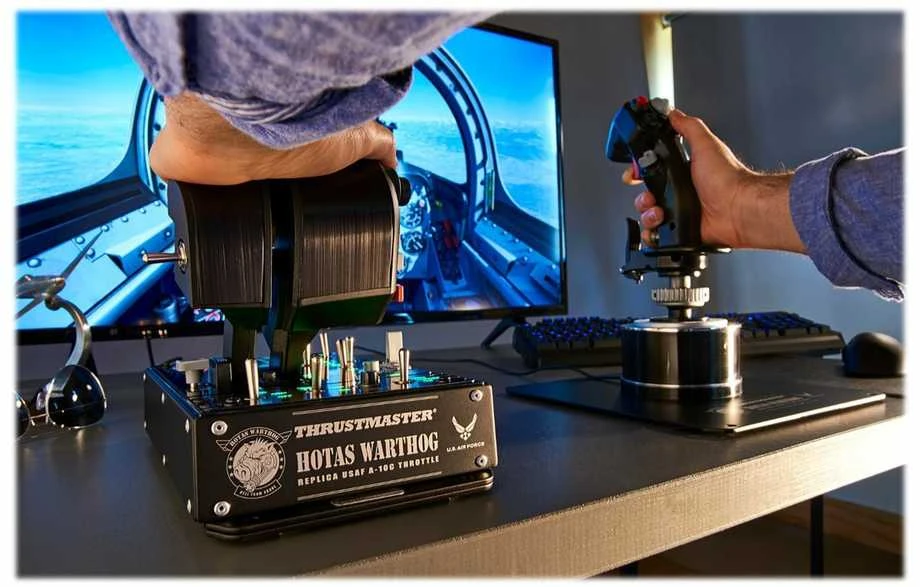 Thrustmaster HOTAS WARTHOG Vairalazdė ir akceleratoriaus valdiklis, Juodas