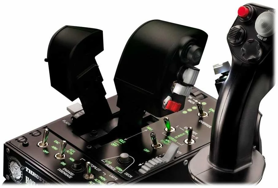 Thrustmaster HOTAS WARTHOG Vairalazdė ir akceleratoriaus valdiklis, Juodas