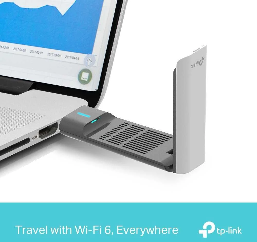 TP-LINK | AX3000 didelio stiprinimo dviejų dažnių „Wi-Fi 6“ USB adapteris | Archer TX50UH