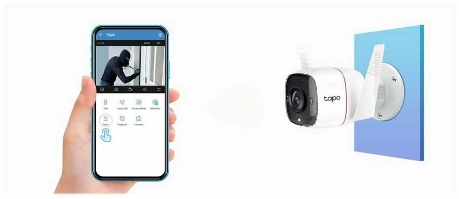 TP-LINK | Lauko apsaugos Wi-Fi kamera | TC65 | Kulka | 3 MP | 3,89 mm/F2,2 | H.264 | Micro SD, maks. 128 GB