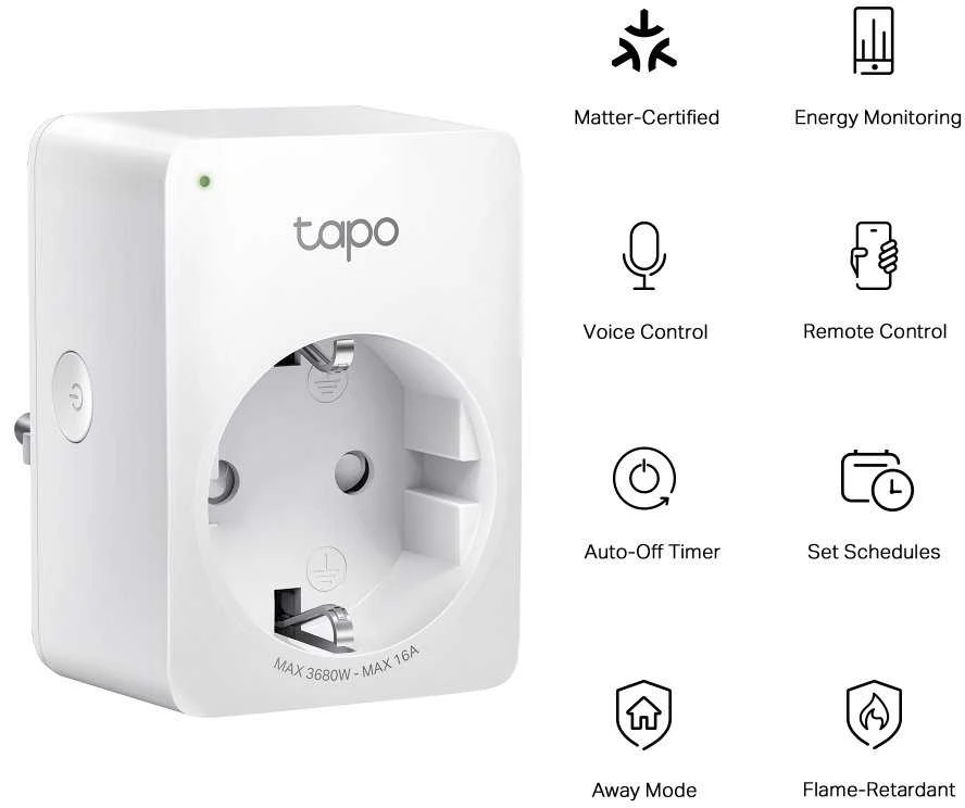 TP-LINK | Mini Smart Wi-Fi kištukas, energijos stebėjimas | Tapo P110M