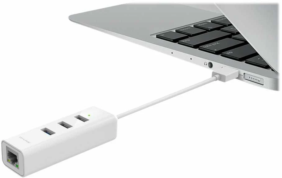 TP-LINK USB 3.0 į gigabito eterneto tinklo adapteris, 3 prievadų USB 3.0 šakotuvas, 1 USB 3.0 jungtis, 1 gigabito eterneto prievadas, 3 USB 3.0 jungtys