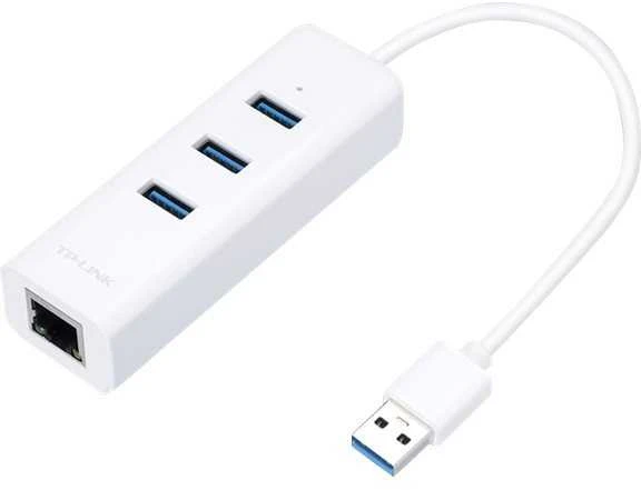 TP-LINK USB 3.0 į gigabito eterneto tinklo adapteris, 3 prievadų USB 3.0 šakotuvas, 1 USB 3.0 jungtis, 1 gigabito eterneto prievadas, 3 USB 3.0 jungtys