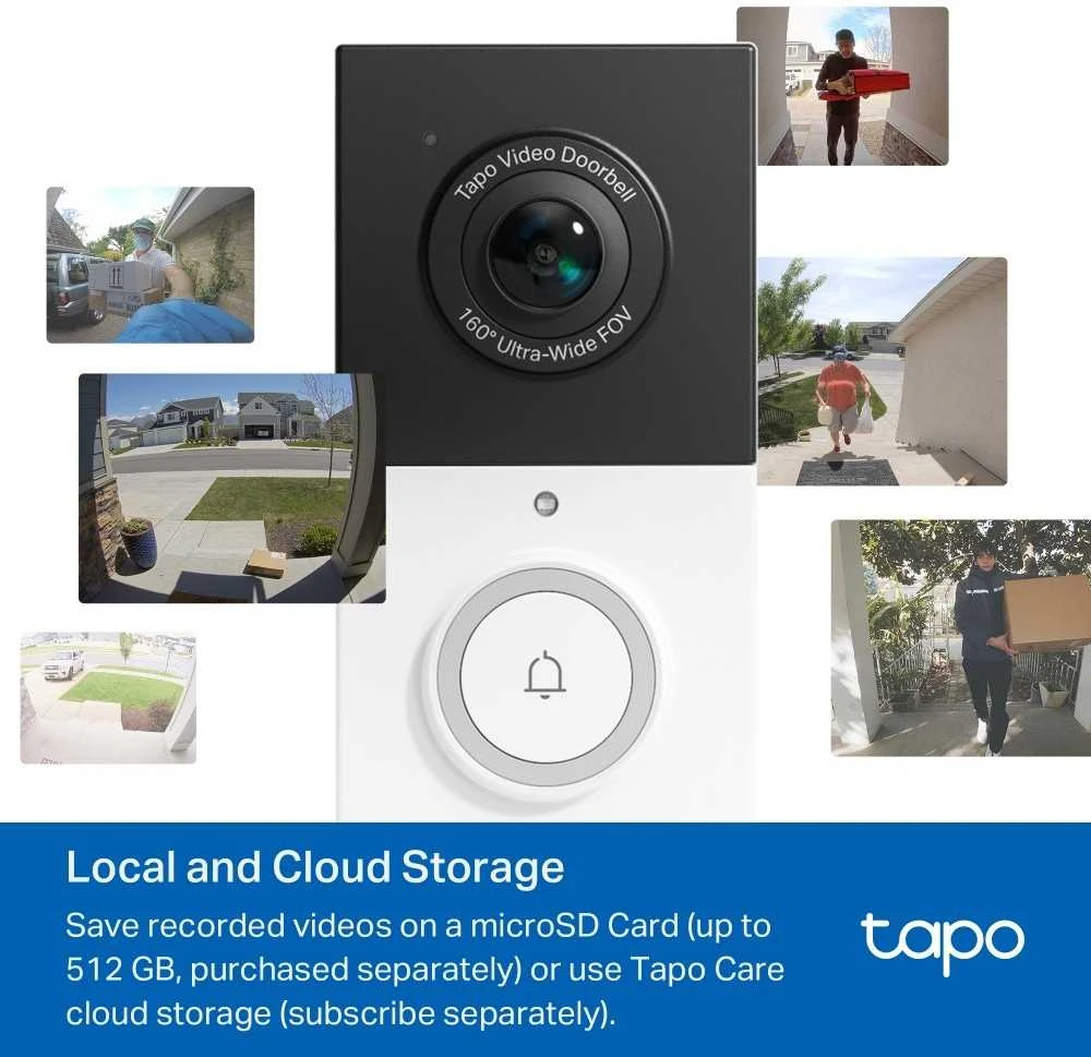 TP-LINK | Video Doorbell Camera | Tapo D210 | 3 MP | 1.18mm/F1.8 | IP65 | H.264 | Micro SD, Max. 512