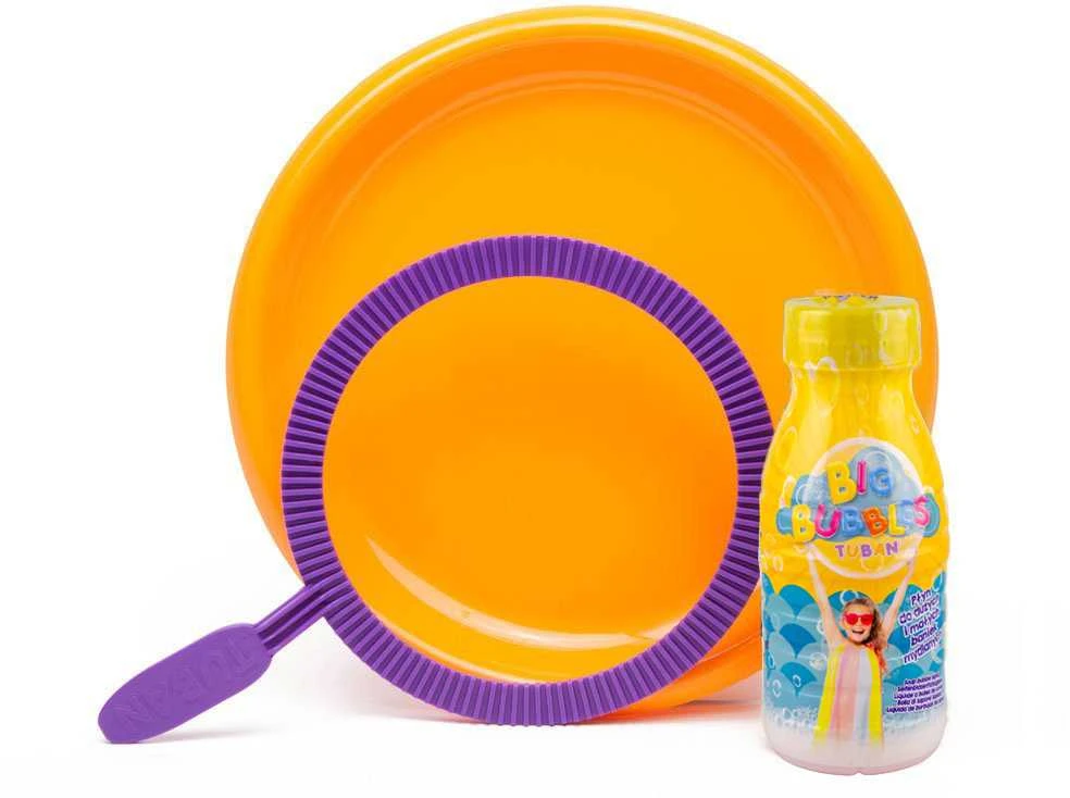 Tuban burbulų rinkinys - 250 ml burbulų skystis + lėkštė + 1 plastikinis žiedas