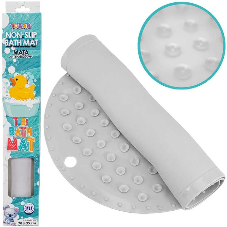 Tuban Anti-slip Bath Mat Tubi pilka 70x35cm ZA5973