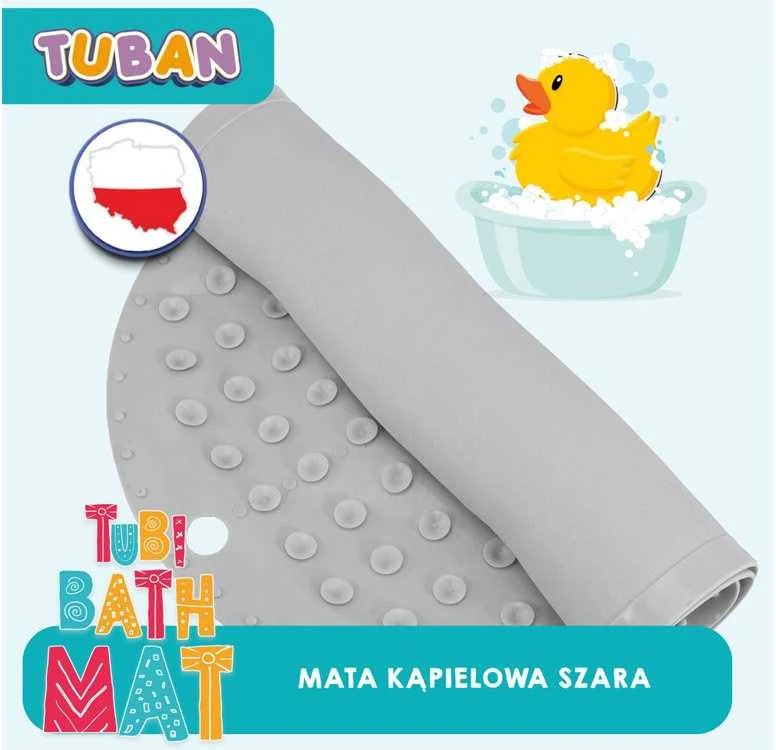 Tuban Anti-slip Bath Mat Tubi pilka 70x35cm ZA5973