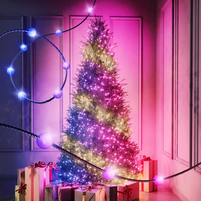 Kalėdinė girlianda Twinkly Candies 100 RGB LED USB- C, žalios spalvos laidas