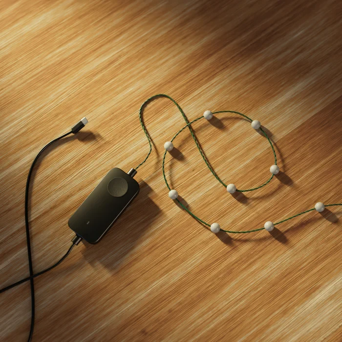Kalėdinė girlianda Twinkly Candies 100 RGB LED USB- C, žalios spalvos laidas