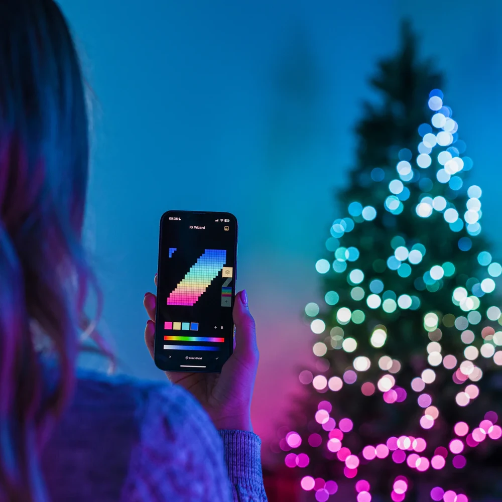 Kalėdinė girlianda Twinkly Candies 100 RGB LED USB- C, žalios spalvos laidas