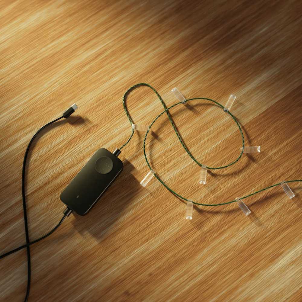 Kalėdinė girlianda Twinkly Candies 200 RGB LED USB- C, žalios spalvos laidas