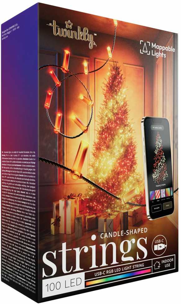 Kalėdinė girlianda Twinkly Candies 200 RGB LED USB- C, žalios spalvos laidas
