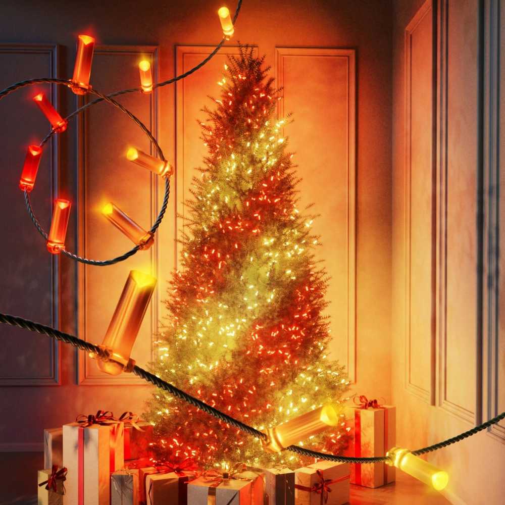 Kalėdinė girlianda Twinkly Candies 200 RGB LED USB- C, žalios spalvos laidas