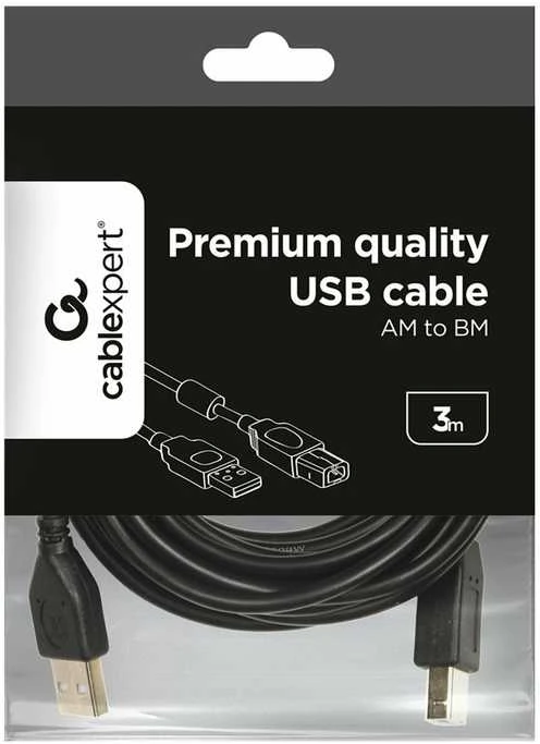 Gembird USB 2.0 A-kištuko B-kištuko 3 m (10 pėdų) kabelis su ferito šerdimi | Cablexpert