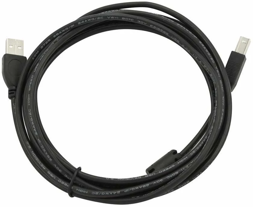 Gembird USB 2.0 A-kištuko B-kištuko 3 m (10 pėdų) kabelis su ferito šerdimi | Cablexpert