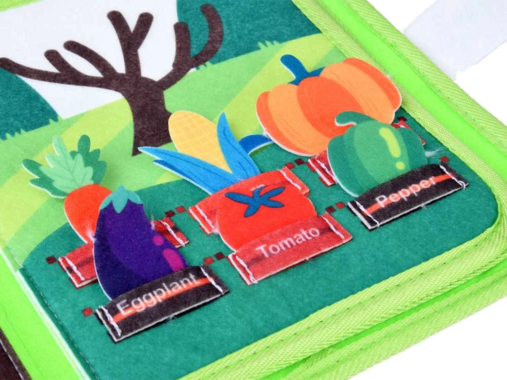 Jokomisiada Veltinio manipuliavimo knyga FARMA langams Lipdukai su Velcro užsegimu ZA6025