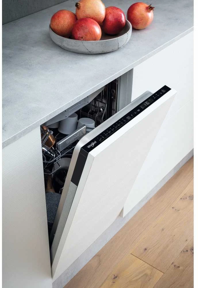 WHIRLPOOL Indaplovė WSIP4O33PFE, D energijos klasė (senas A+++), 45 cm, Powerclean PRO, Trečias krepšelis, 9 programos