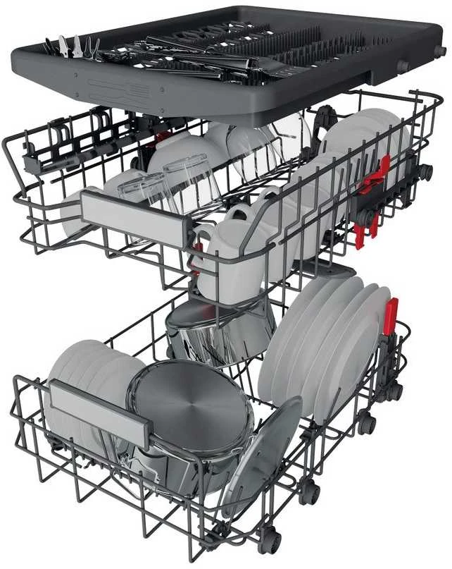 WHIRLPOOL Indaplovė WSIP4O33PFE, D energijos klasė (senas A+++), 45 cm, Powerclean PRO, Trečias krepšelis, 9 programos