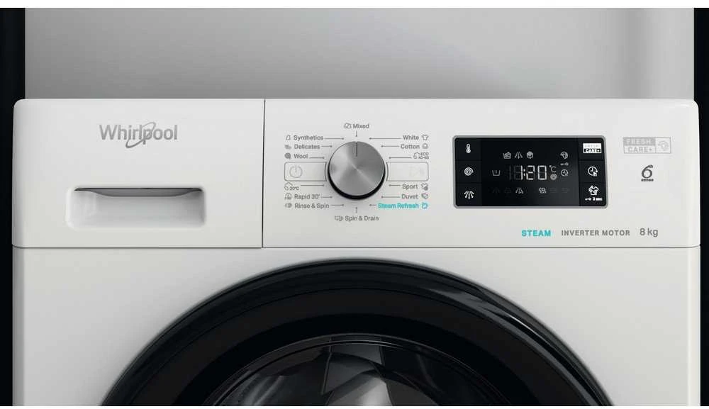 WHIRLPOOL Skalbimo mašina FFB 8469 BV EE, 8kg, 1400 rpm, Energy class A, Gylis 63 cm, Inverter motor, Steam refresh
