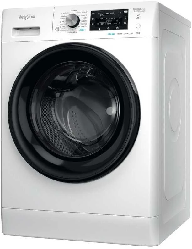 WHIRLPOOL Skalbimo mašina FFD 9489 BV EE, 9kg, 1400 rpm, Energy class A, Gylis 63 cm, Inverter motor, Juodas doors