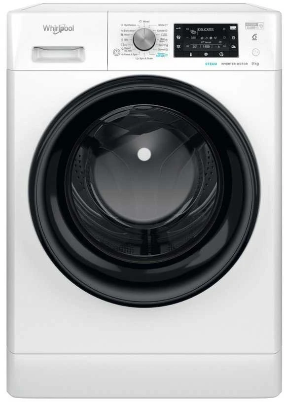 WHIRLPOOL Skalbimo mašina FFD 9489 BV EE, 9kg, 1400 rpm, Energy class A, Gylis 63 cm, Inverter motor, Juodas doors