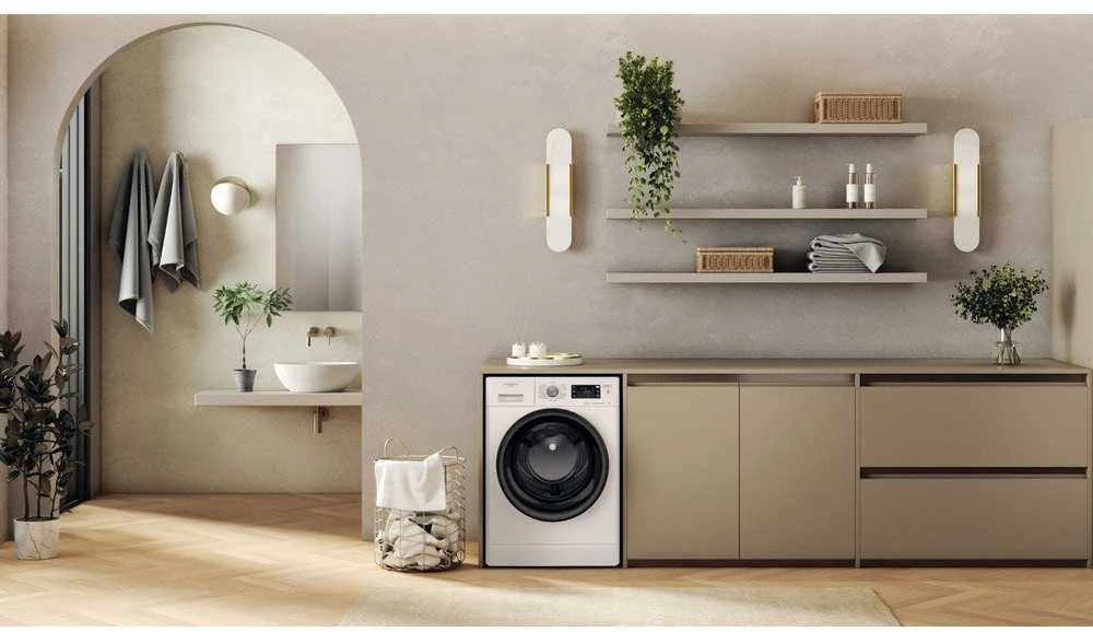 Whirlpool | Skalbimo mašina | FFS 7469 W EE | Energy efficiency class A | Front loading | Skalbimo talpa 7kg | 1400 RPM | Gylis 57.5 cm | Plotis 59.5 cm | Ekranas | LED | Baltas
