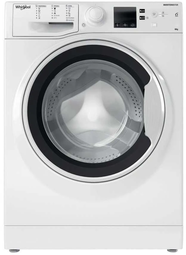 WHIRLPOOL Skalbimo mašina WRBSS 6249 W EU, 6kg, 1200 rpm, Energy class C, Gylis 42.5 cm, Inverter motor