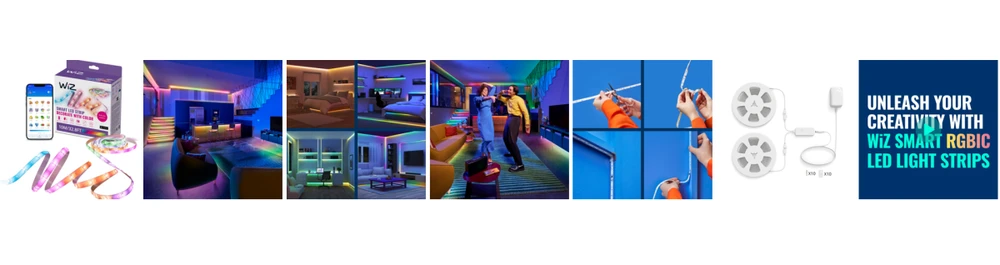 WiZ išmanioji WiFi RGBIC LED juosta, 10 m 17,9 W RGB